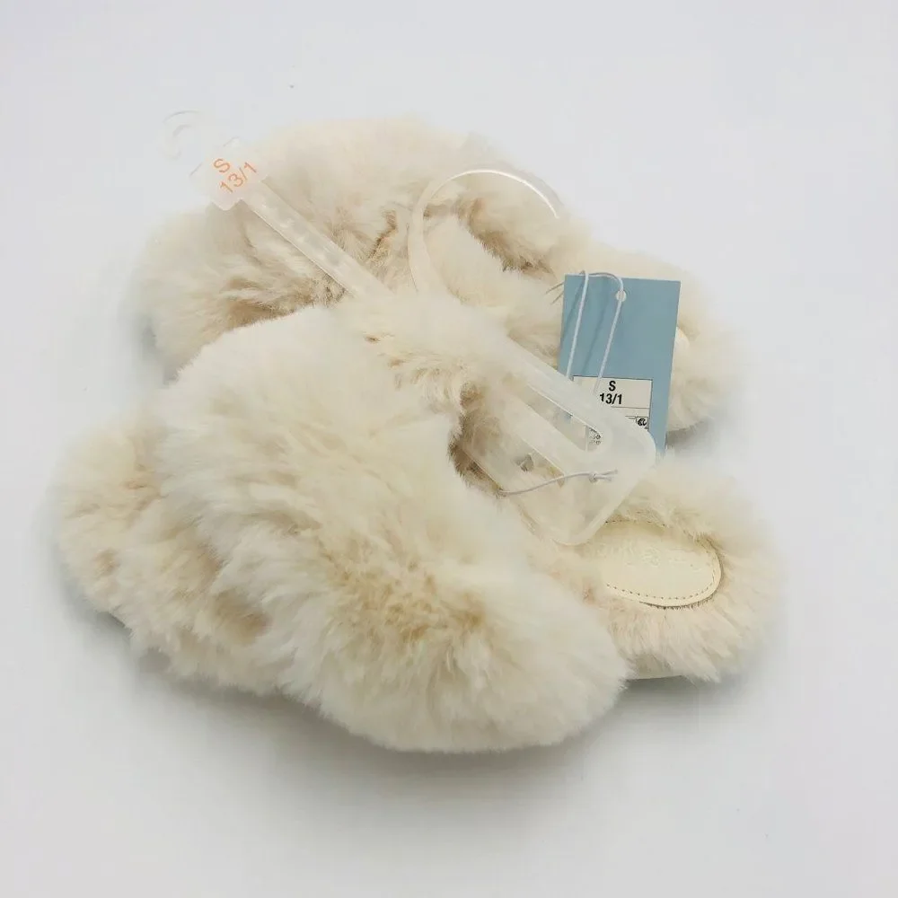 Brand New Cat & Jack Faux Fur Slippers For‎ Kids Size 13/1 (Small)